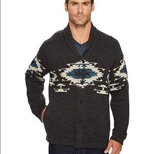 Lucky Brand-Men Long Sleeve Shawl Collar Cardigan-S-dark gray Aztec LAST 1!! NWT